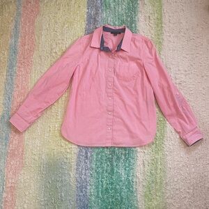 Like New Pink and White Tommy Hilfiger Long-Sleeve Button Down